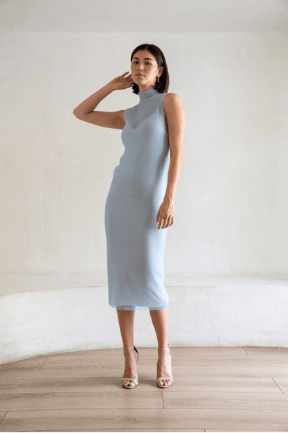 Robe midi en maille écarlate