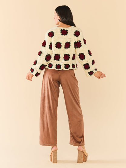 Veste pull à haut rond