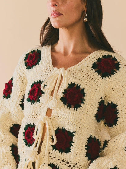 Veste pull à haut rond