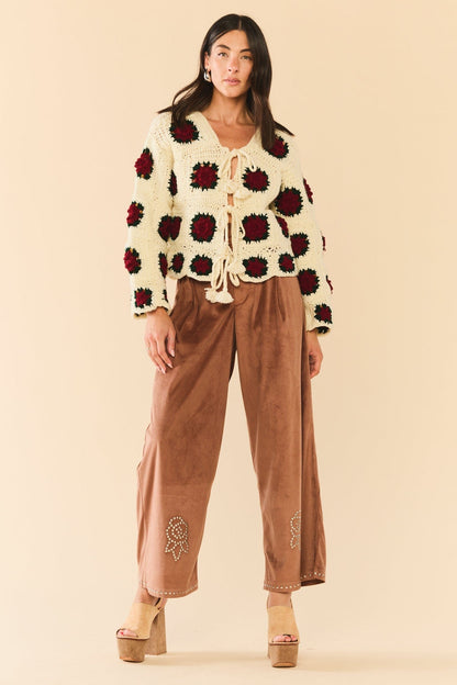 Veste pull à haut rond