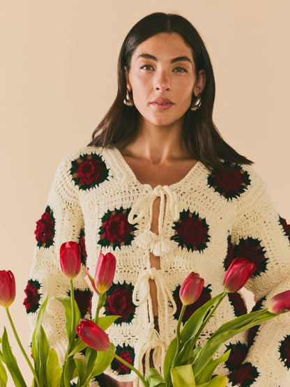 Veste pull à haut rond