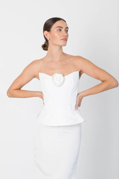 Haut corset Delicias, blanc
