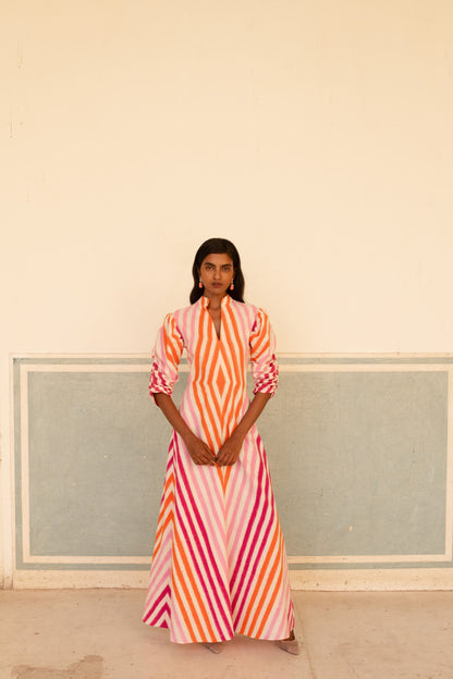Robe illusion multicolore