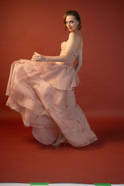 Jolie robe tulipe rose