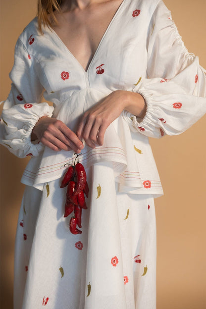 Robe Ola Bordado Cerise Picante