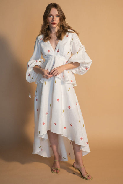 Robe Ola Bordado Cerise Picante