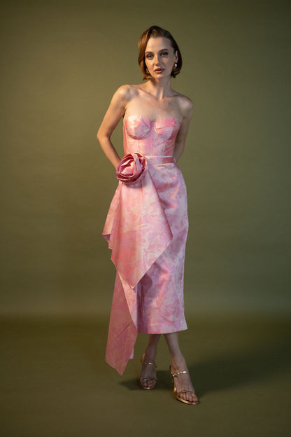 Jupe Crayon Idilio Mikado Rose