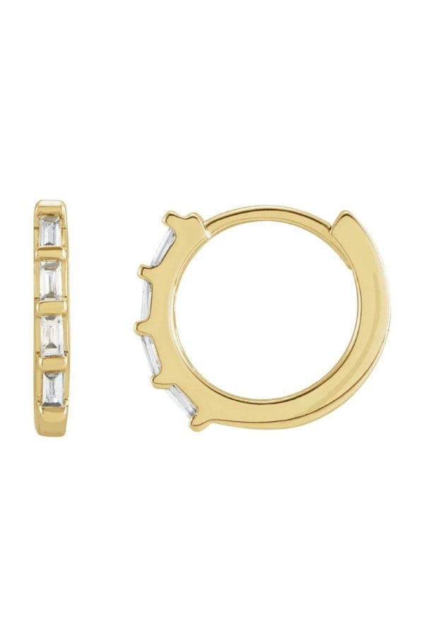 Boucles d'oreilles Huggie Baguette