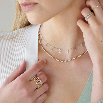 Collier Drop Station à double diamant