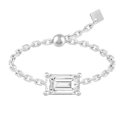 Bague chaîne taille émeraude | Réglable