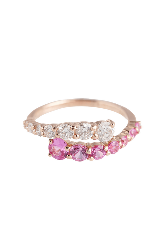 Bague Pippa en saphir rose et diamant