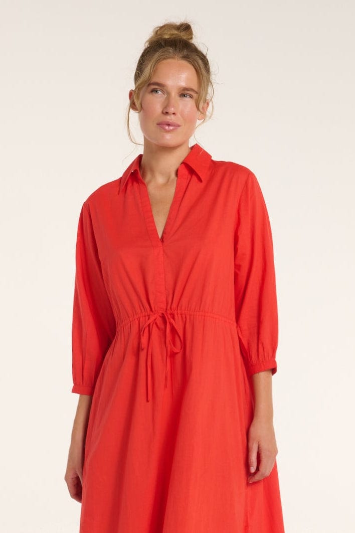 Cache-cœur Natalia à nouer en rouge orange