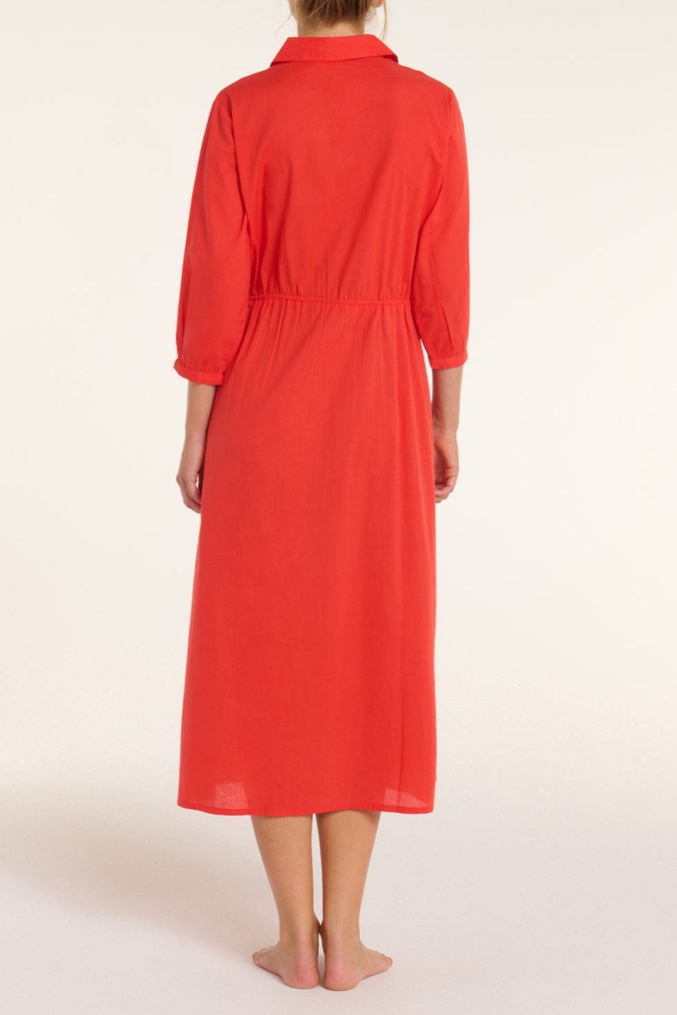 Cache-cœur Natalia à nouer en rouge orange