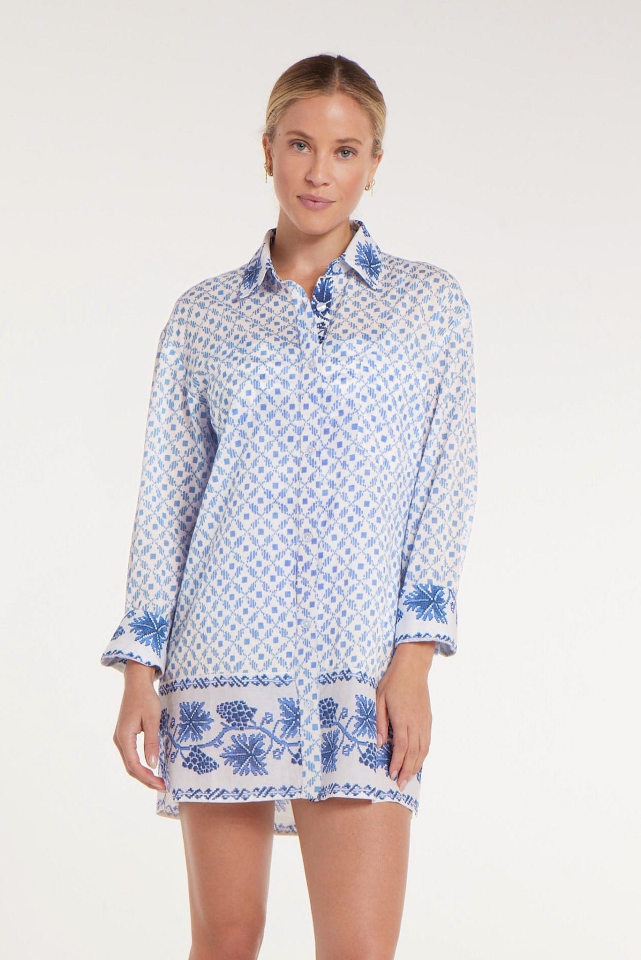Robe chemise Marie à pois Santorin