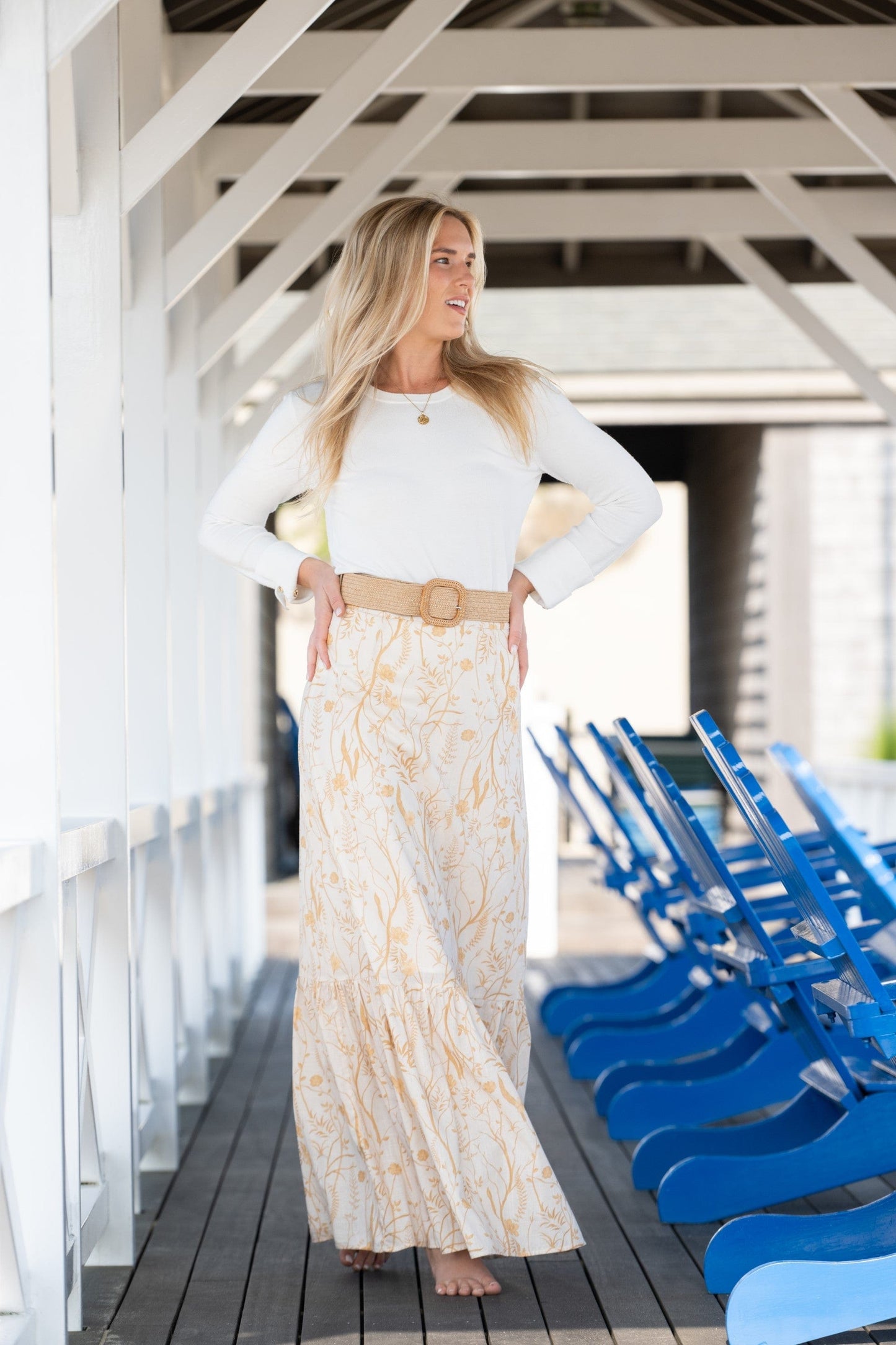 Jupe en lin Lizzie | Wisteria Tuscany Yellow