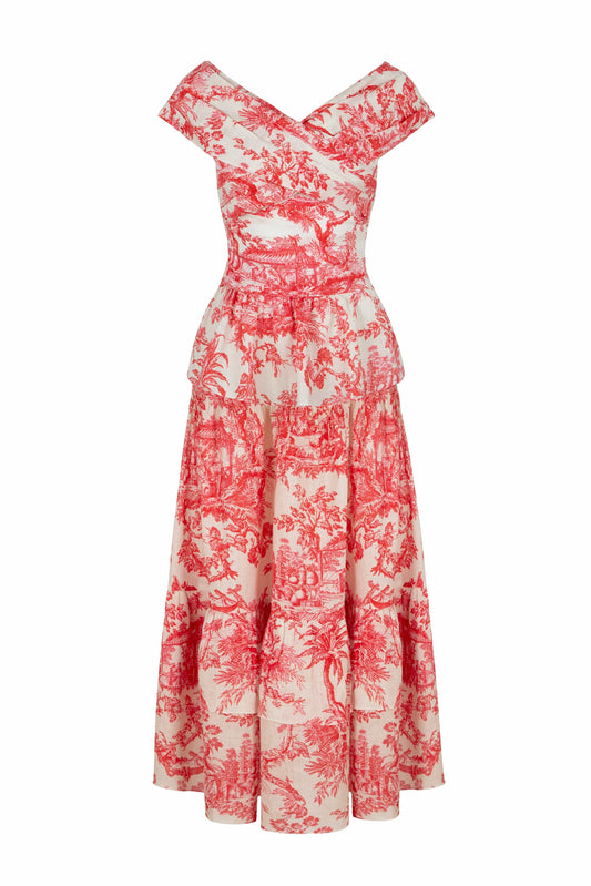 Ensemble Lily en toile rouge cerise