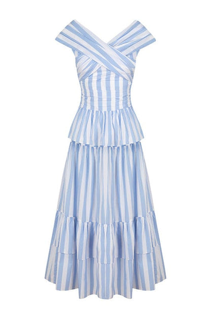 Ensemble Lily en bleu rayé