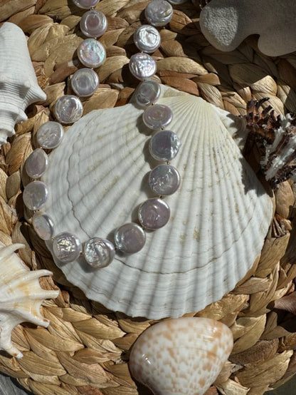 Collier ras du cou en perles et pièces de monnaie Comporta