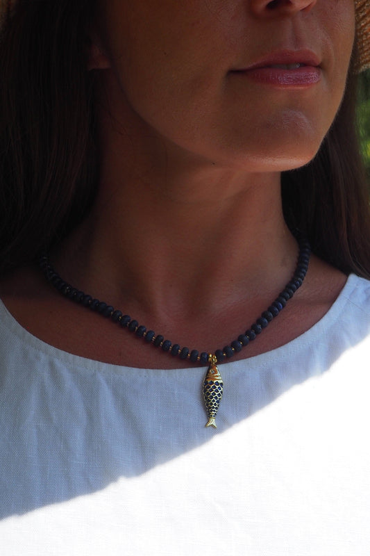 Collier à breloques poisson de Paros