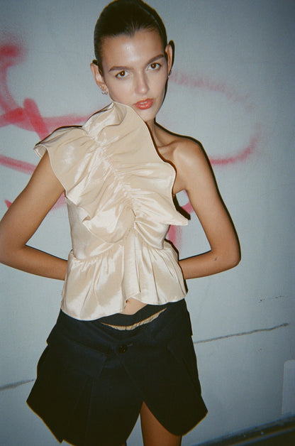 Chemisier Juliette en taffetas crème