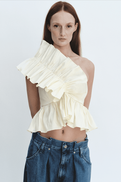 Chemisier Juliette en taffetas crème