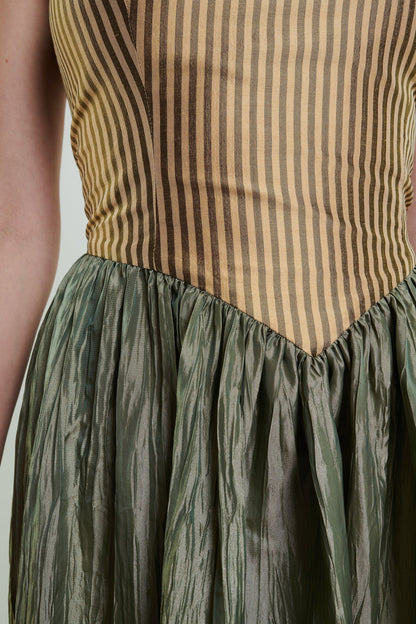 Robe longue Roxanne en crème et mousse 