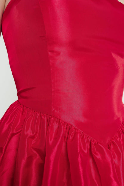 Robe courte Roxanne en rouge cerise