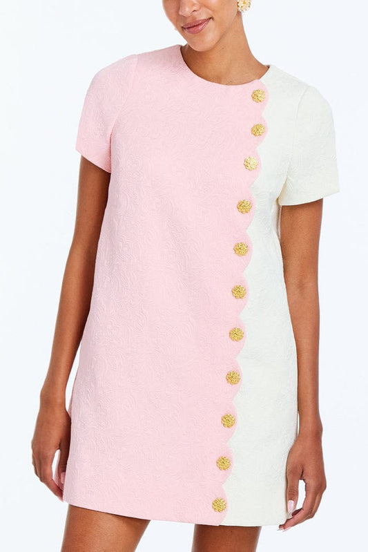 Robe courte festonnée à manches Etta