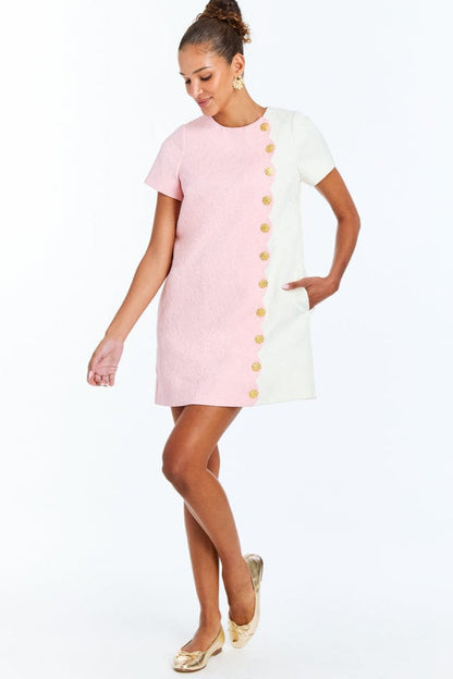 Robe courte festonnée à manches Etta