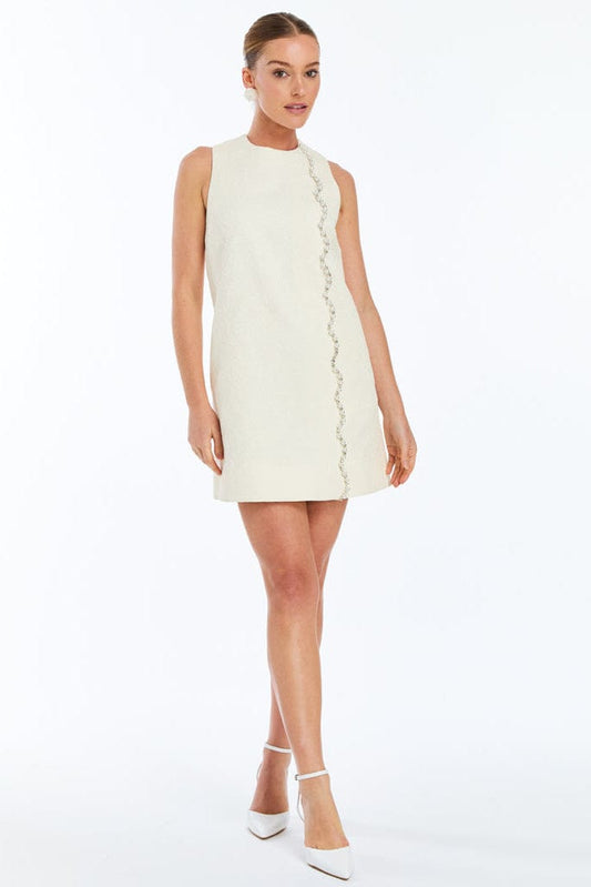 Robe courte festonnée à perles Etta