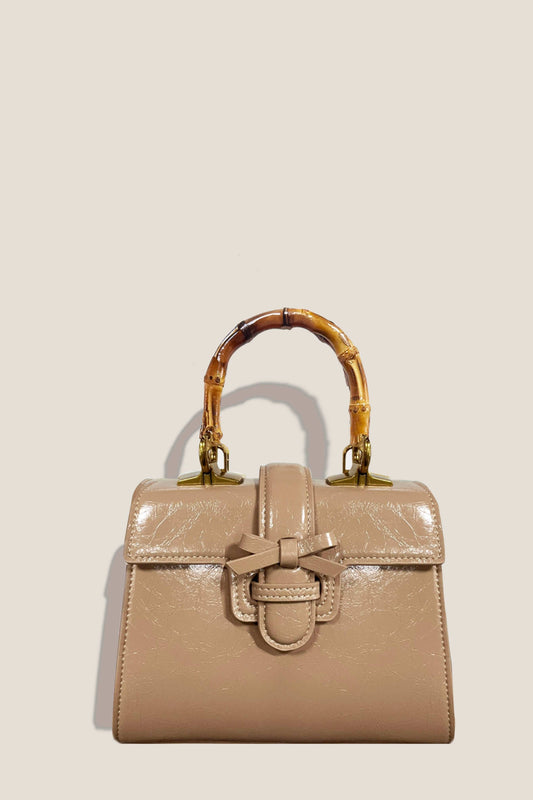 Le sac Carlton Bow 20 cm - Camel Crushed Patent