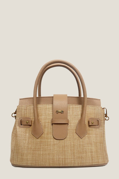Le sac fourre-tout tissé Onassis 30 - Nude