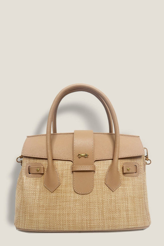 Le sac fourre-tout tissé Onassis 30 - Nude