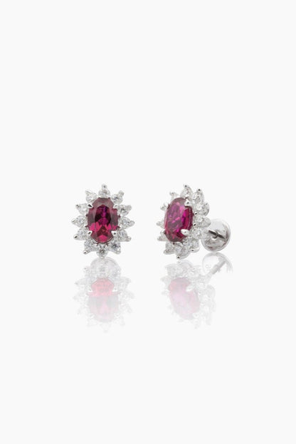 Clous d'oreilles Bea Red Ruby