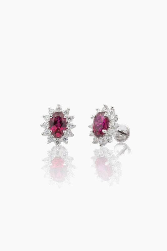 Clous d'oreilles Bea Red Ruby