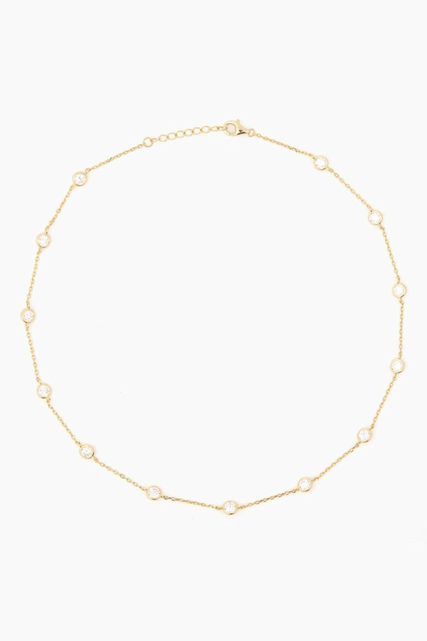 Collier stationnaire à lunette ronde Lena