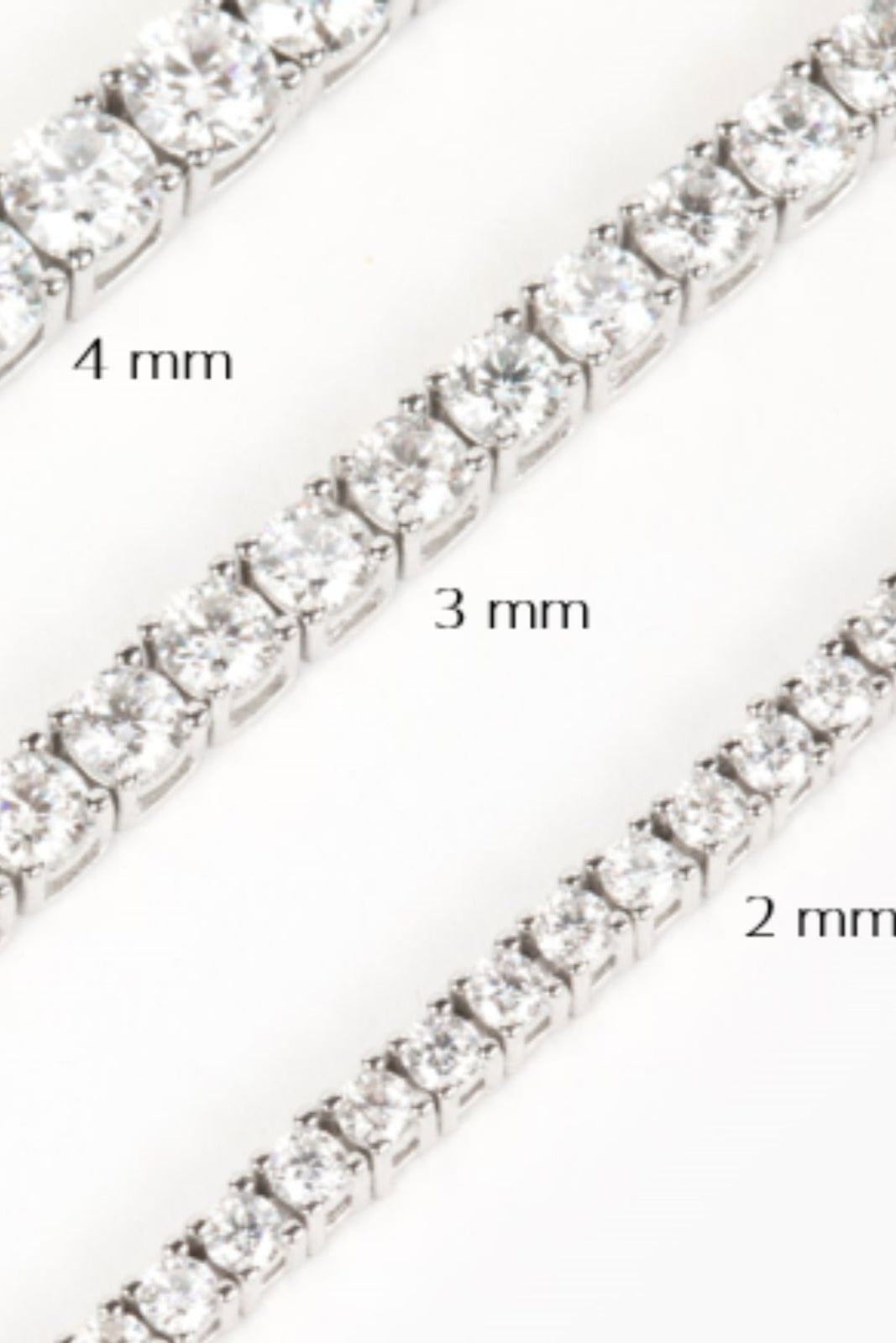 Collier tennis rond Mae 3 mm