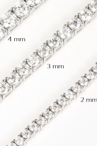 Collier tennis rond Mae 3 mm