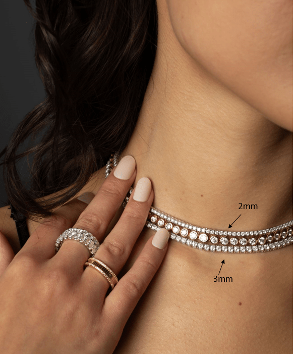 Collier tennis rond Mae 3 mm