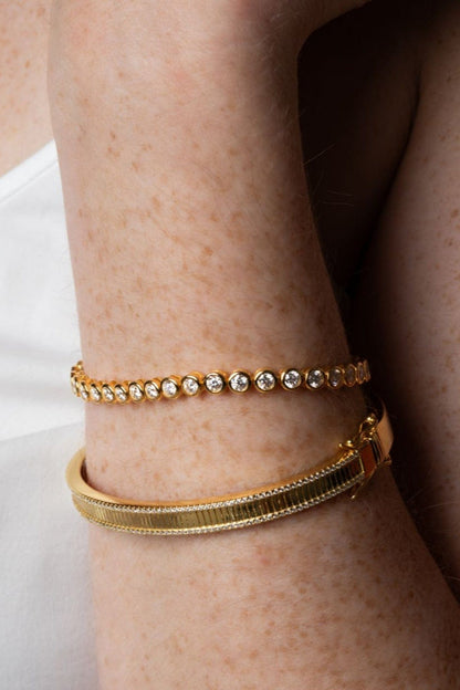 Bracelet tennis Remi 4 mm avec lunette en or