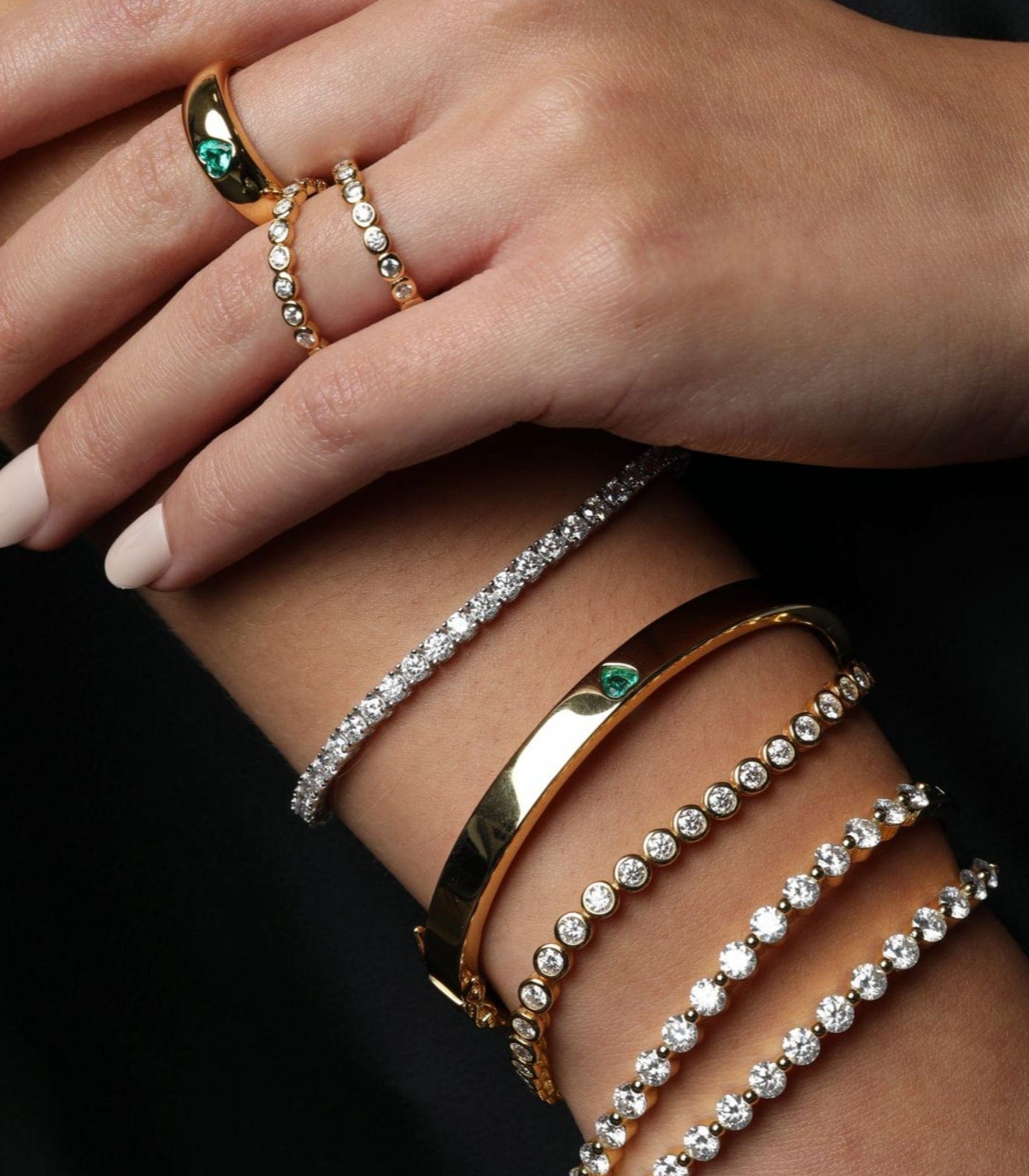 Bracelet tennis Remi 4 mm avec lunette en or