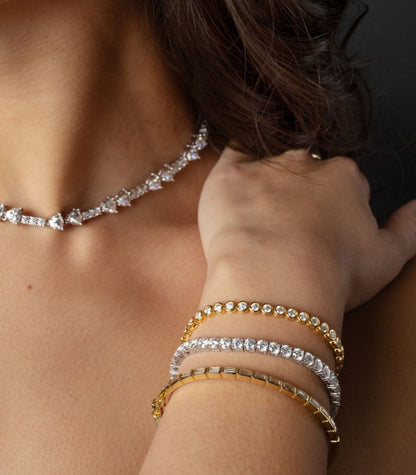 Bracelet tennis Remi 4 mm avec lunette en or