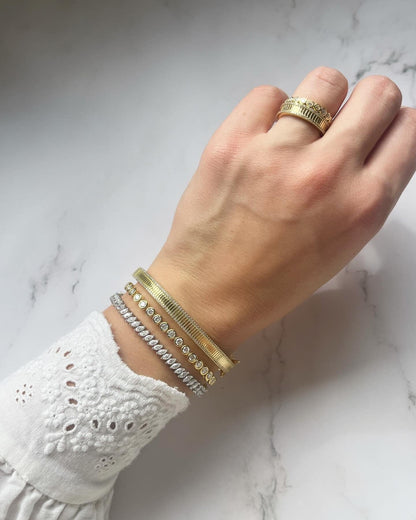 Bracelet tennis Remi 4 mm avec lunette en or