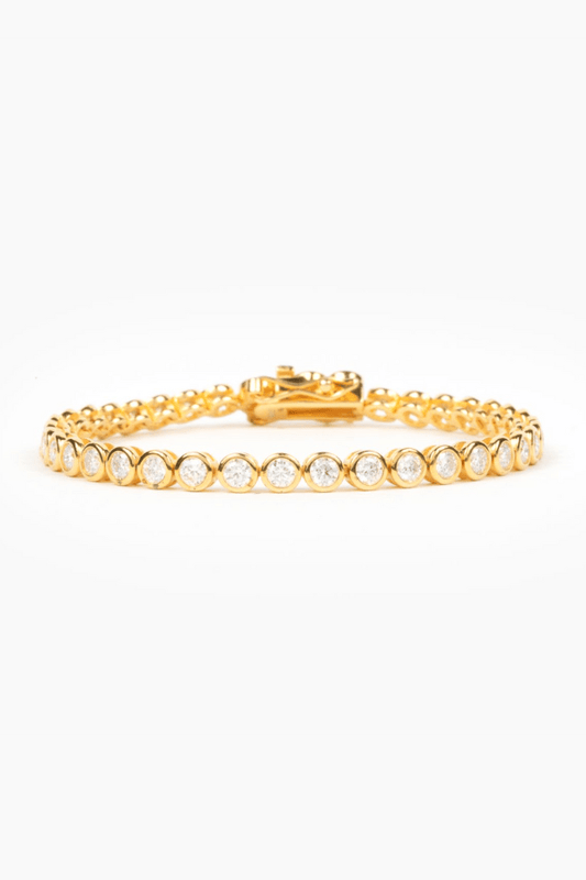 Bracelet tennis Remi 4 mm avec lunette en or