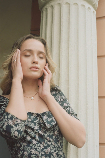 Robe Marisol / Coton fleuri noir