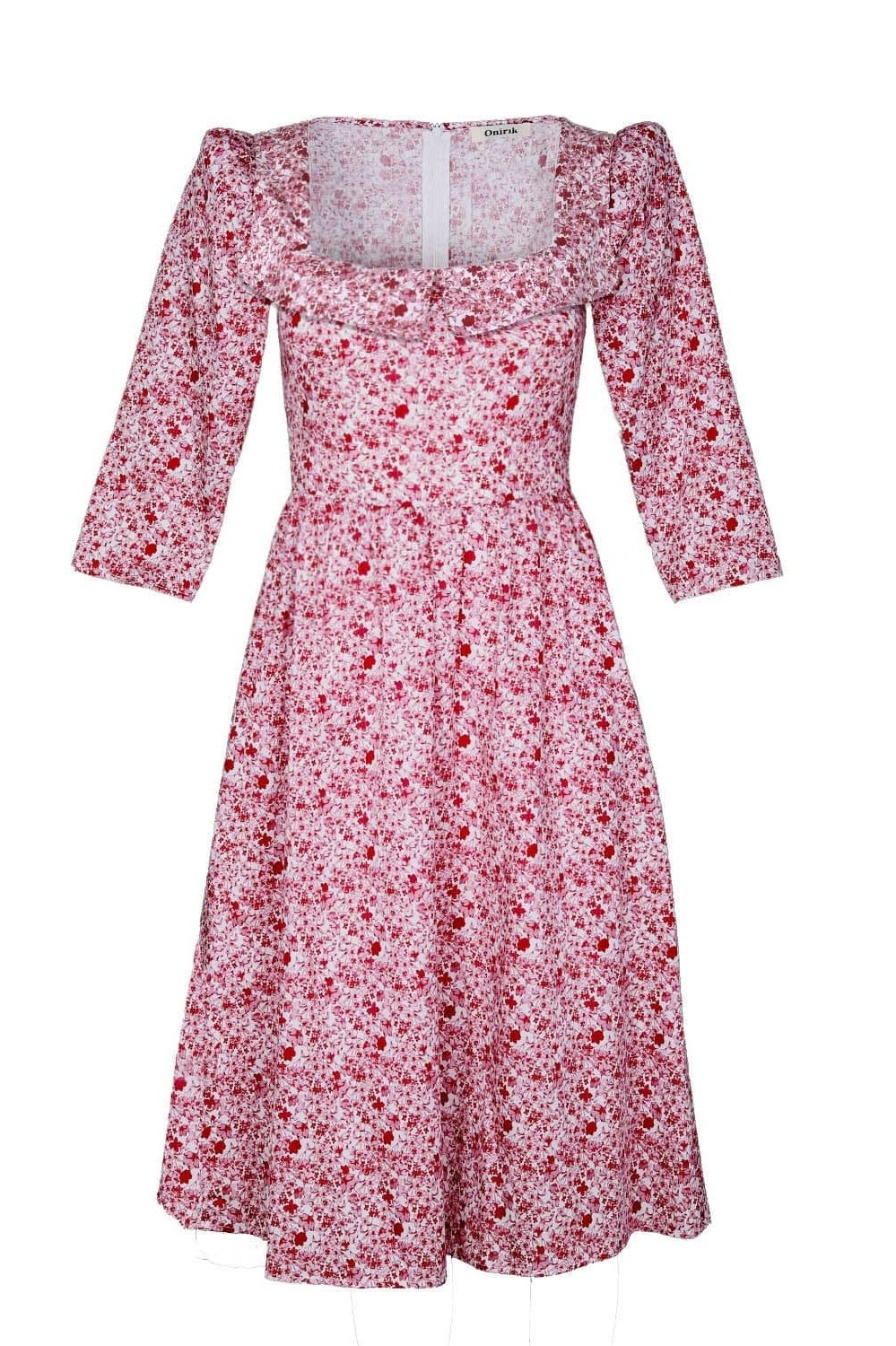 Robe Marisol / Coton fleuri Liberty rose + blanc laiteux