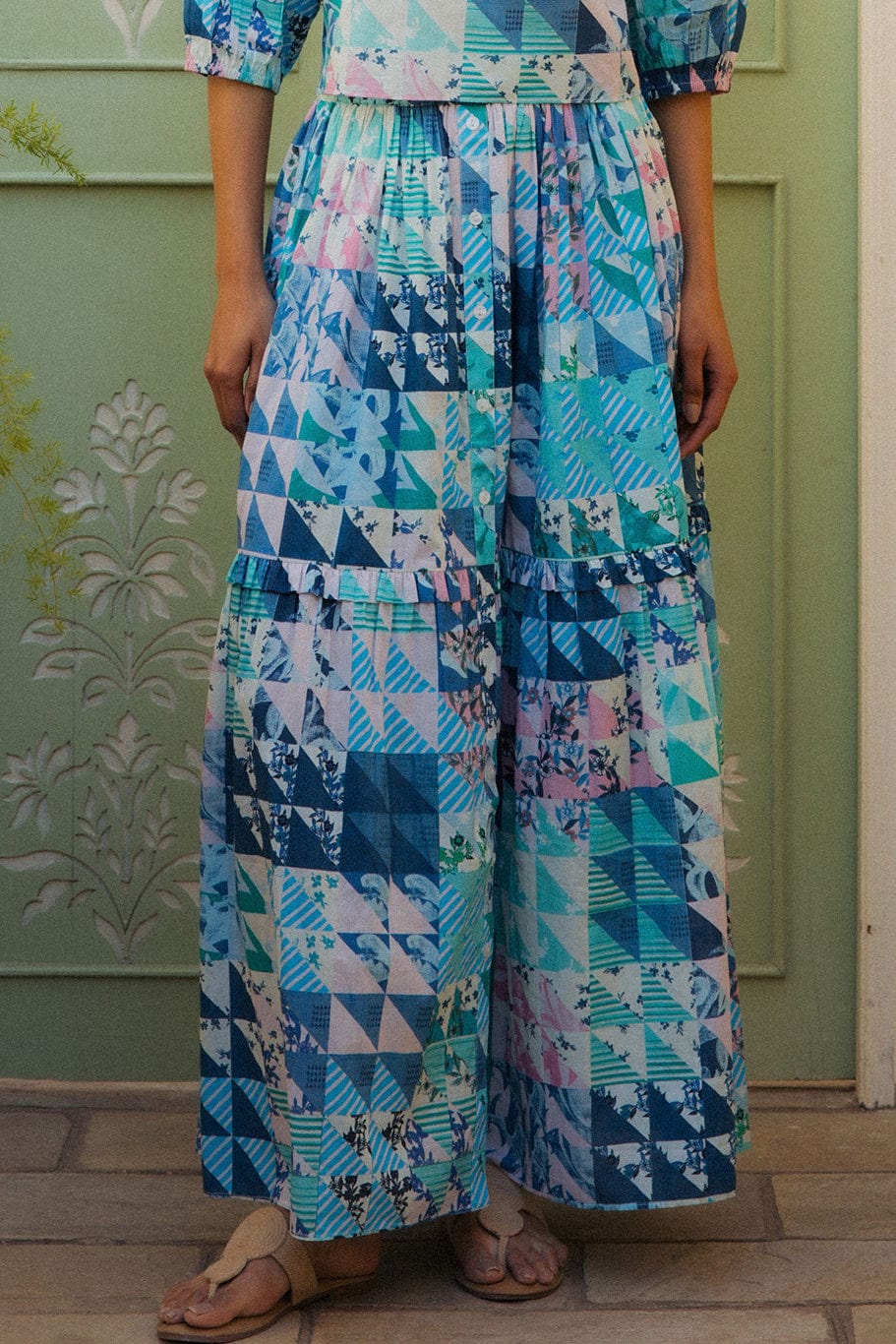 Jupe Mimi Géo Vert &amp; Bleu