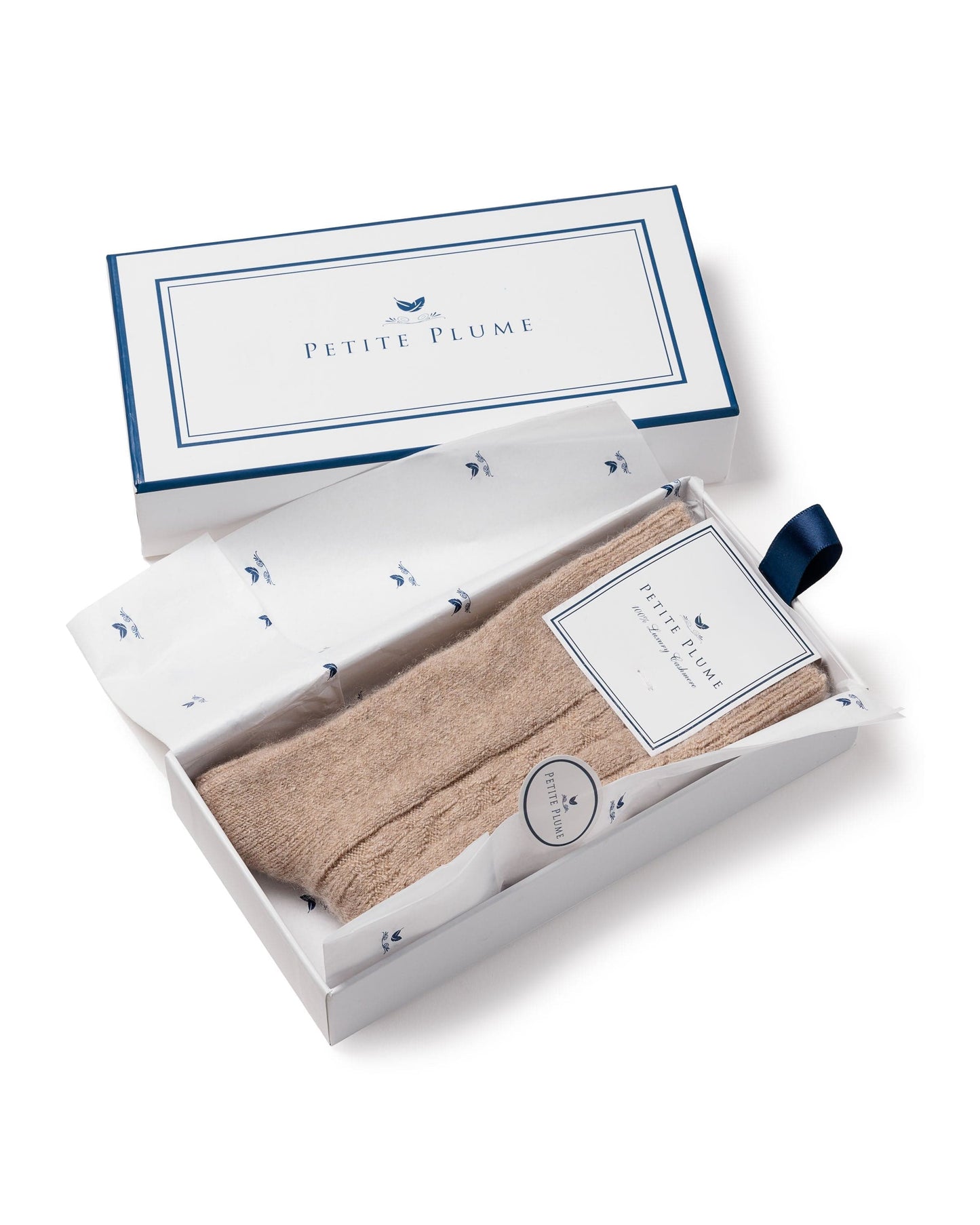 Chaussettes femme 100 % cachemire beige