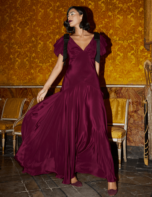 Robe à nœud Amara Mûre