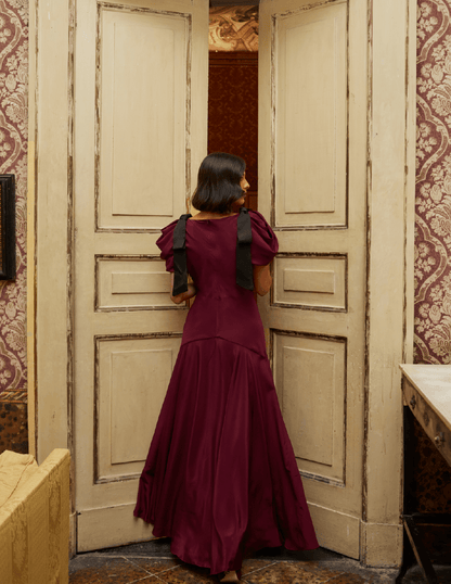 Robe à nœud Amara Mûre